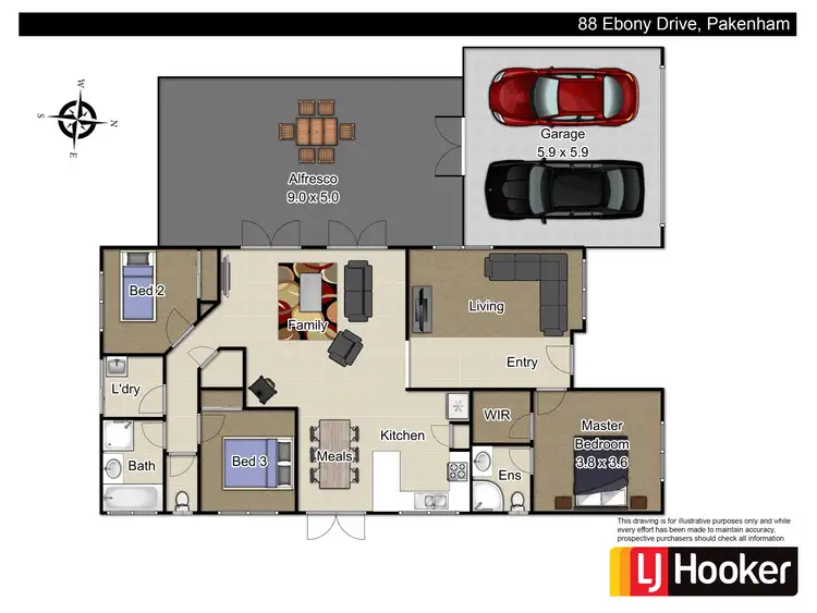 Floorplan of Homely house listing, 88 Ebony Drive, Pakenham VIC 3810