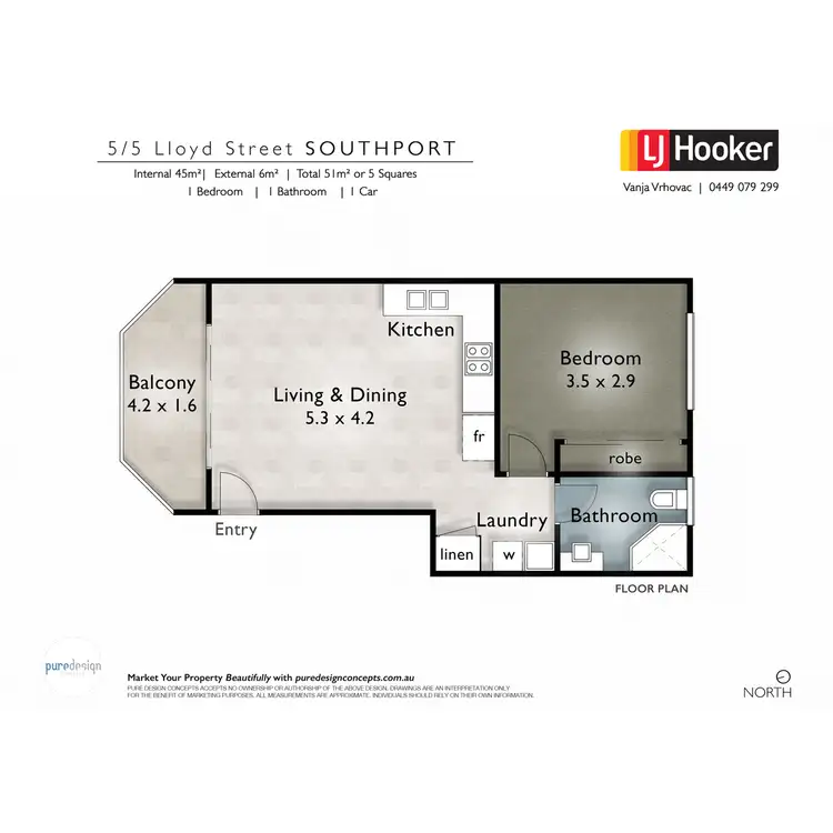 Floorplan of Homely unit listing, 5/5 Lloyd Street, Southport QLD 4215