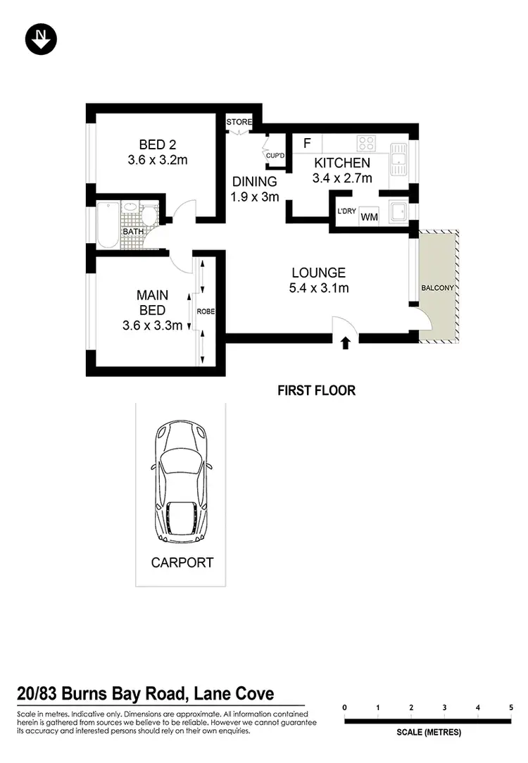 Floorplan of Homely apartment listing, 20/83-85 Burns Bay Road, Lane Cove NSW 2066