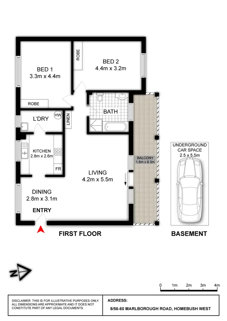 Floorplan of Homely apartment listing, 8/56-60 Marlborough Road, Homebush West NSW 2140