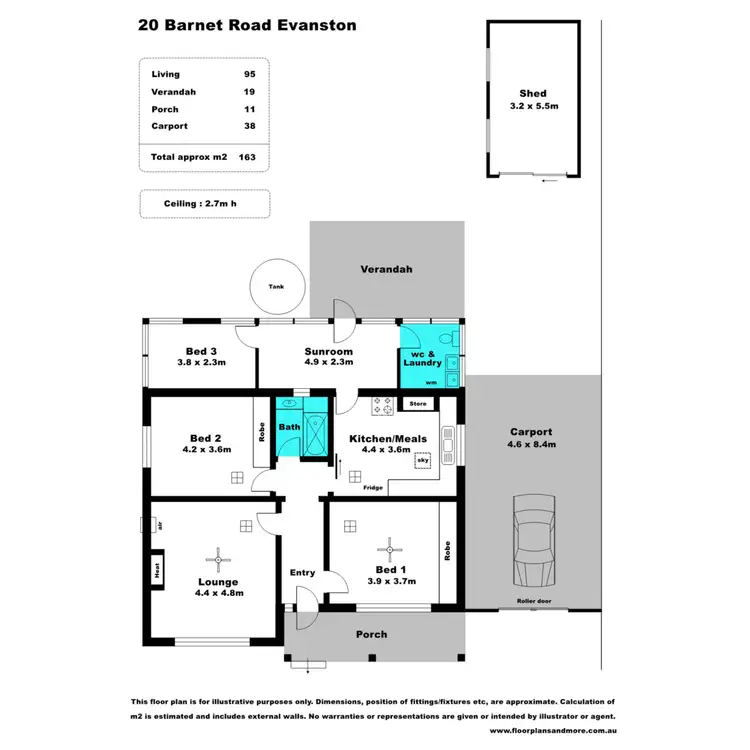 Floorplan of Homely house listing, 20 Barnet Road, Evanston SA 5116