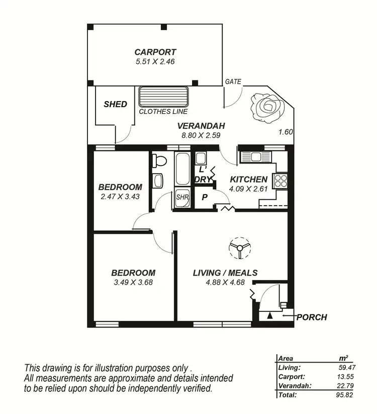 Floorplan of Homely unit listing, 2/39 Burwood Avenue, Nailsworth SA 5083