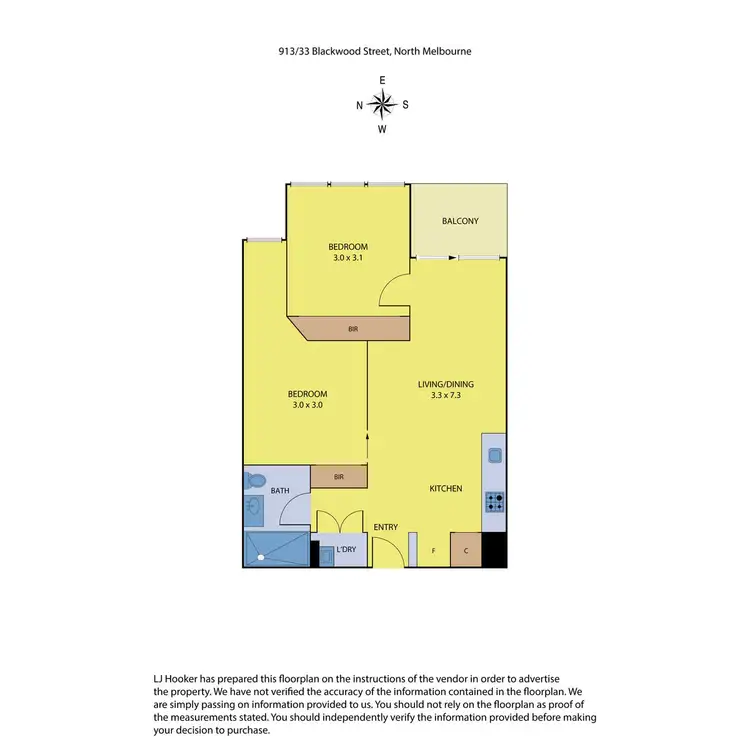 Floorplan of Homely apartment listing, 913/33 Blackwood Street, North Melbourne VIC 3051
