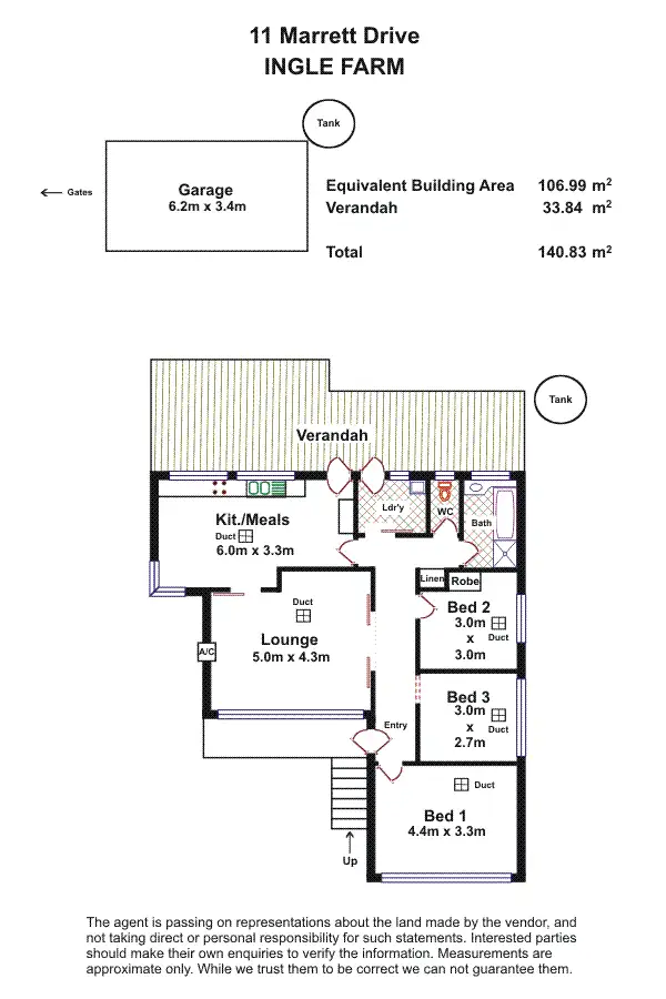 Floorplan of Homely house listing, 11 Marrett Drive, Ingle Farm SA 5098