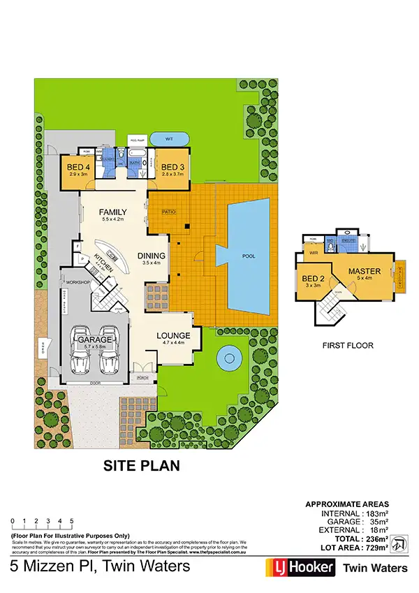 Floorplan of Homely house listing, 5 Mizzen Place, Twin Waters QLD 4564