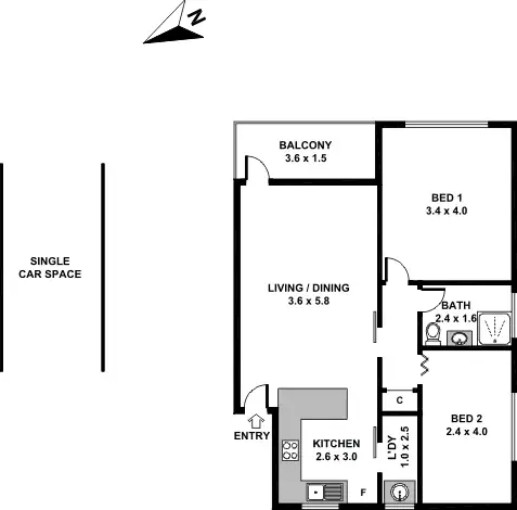 Floorplan of Homely unit listing, 8/10 Orpington Street, Ashfield NSW 2131