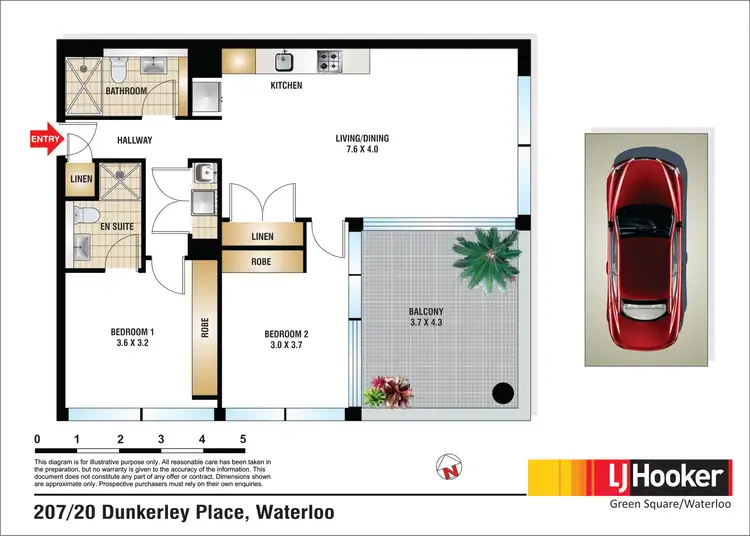 Floorplan of Homely apartment listing, 207/20 Dunkerley Place, Waterloo NSW 2017