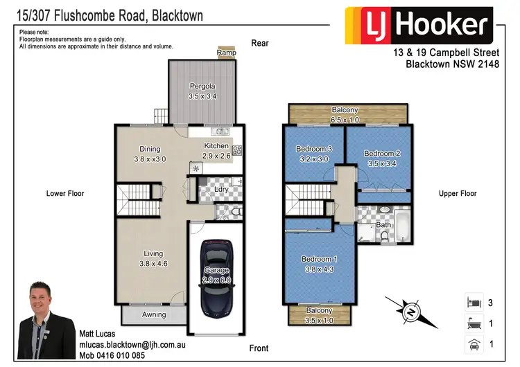 Floorplan of Homely townhouse listing, 15/307 Flushcombe Road, Blacktown NSW 2148
