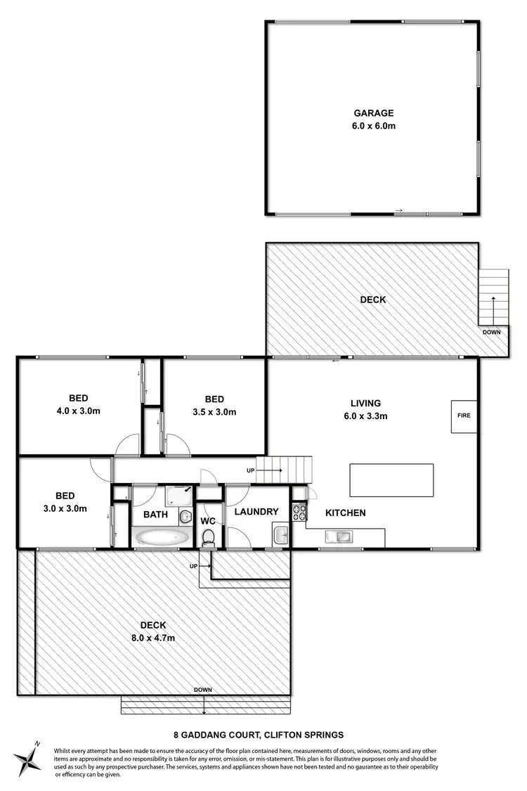 Floorplan of Homely house listing, 8 Gaddang Court, Clifton Springs VIC 3222