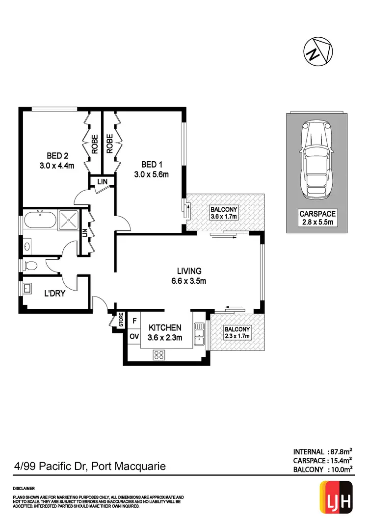 Floorplan of Homely unit listing, 4/99 Pacific Drive, Port Macquarie NSW 2444