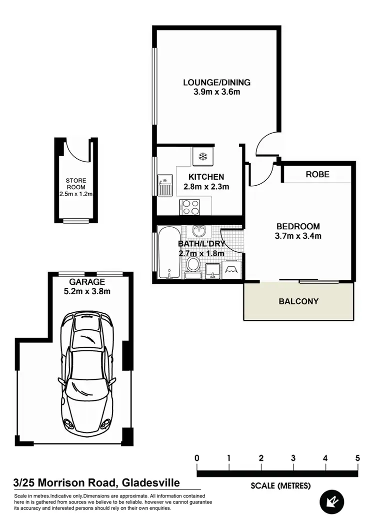 Floorplan of Homely unit listing, 3/25 Morrison Road, Gladesville NSW 2111