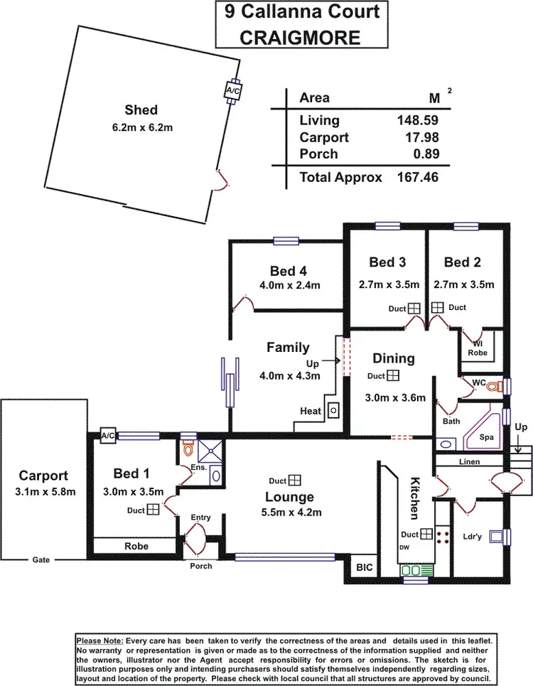 Floorplan of Homely house listing, 9 Callanna Court, Craigmore SA 5114