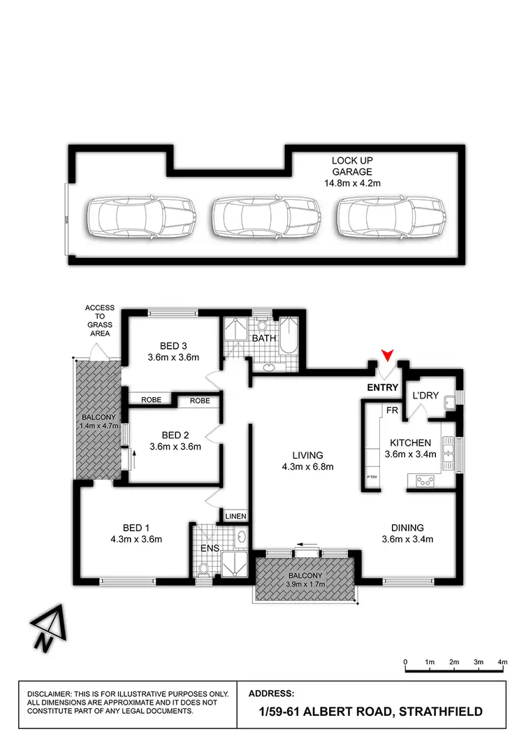 Floorplan of Homely apartment listing, 1/59-61 Albert Road, Strathfield NSW 2135