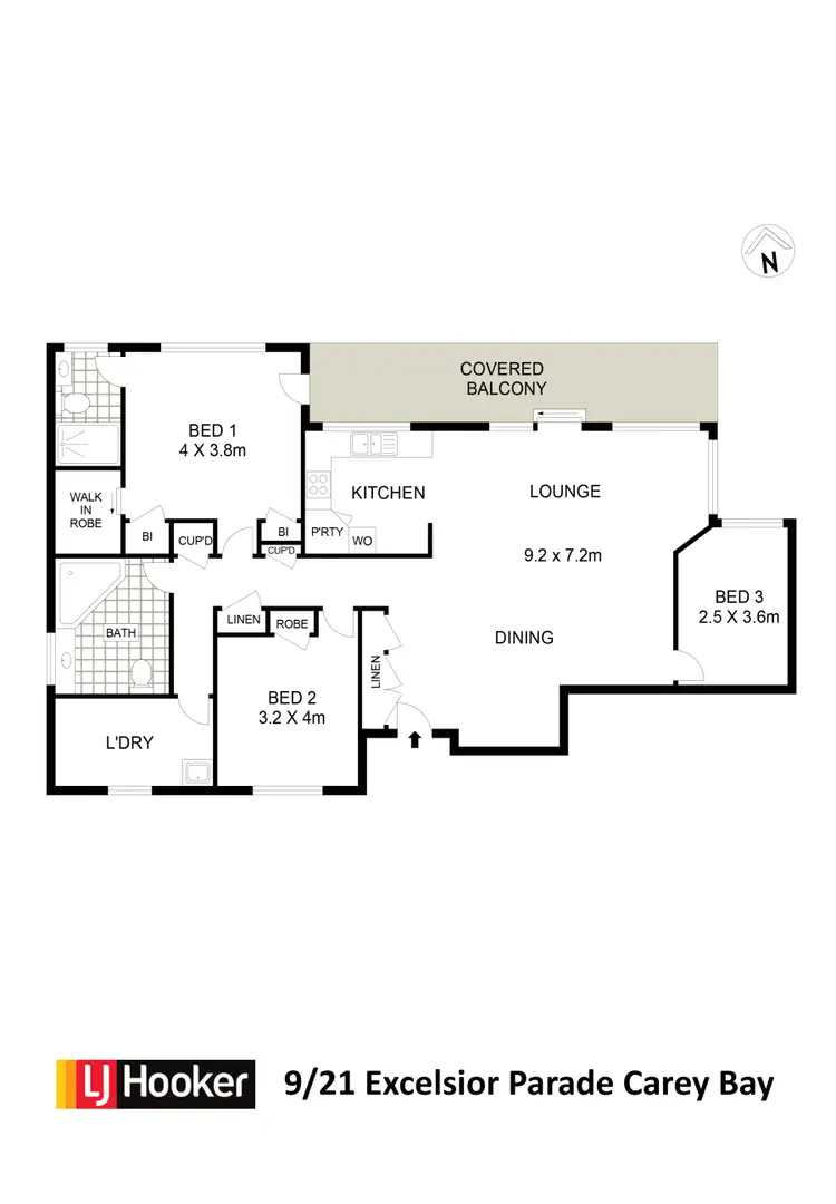 Floorplan of Homely unit listing, 9/21 Excelsior Parade, Carey Bay NSW 2283