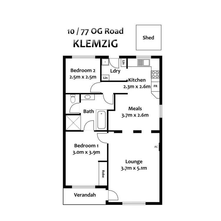 Floorplan of Homely unit listing, 10/77 OG Road, Klemzig SA 5087