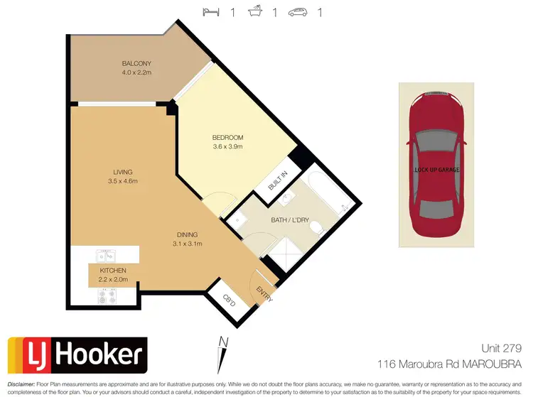 Floorplan of Homely apartment listing, 279/116 Maroubra Road, Maroubra NSW 2035