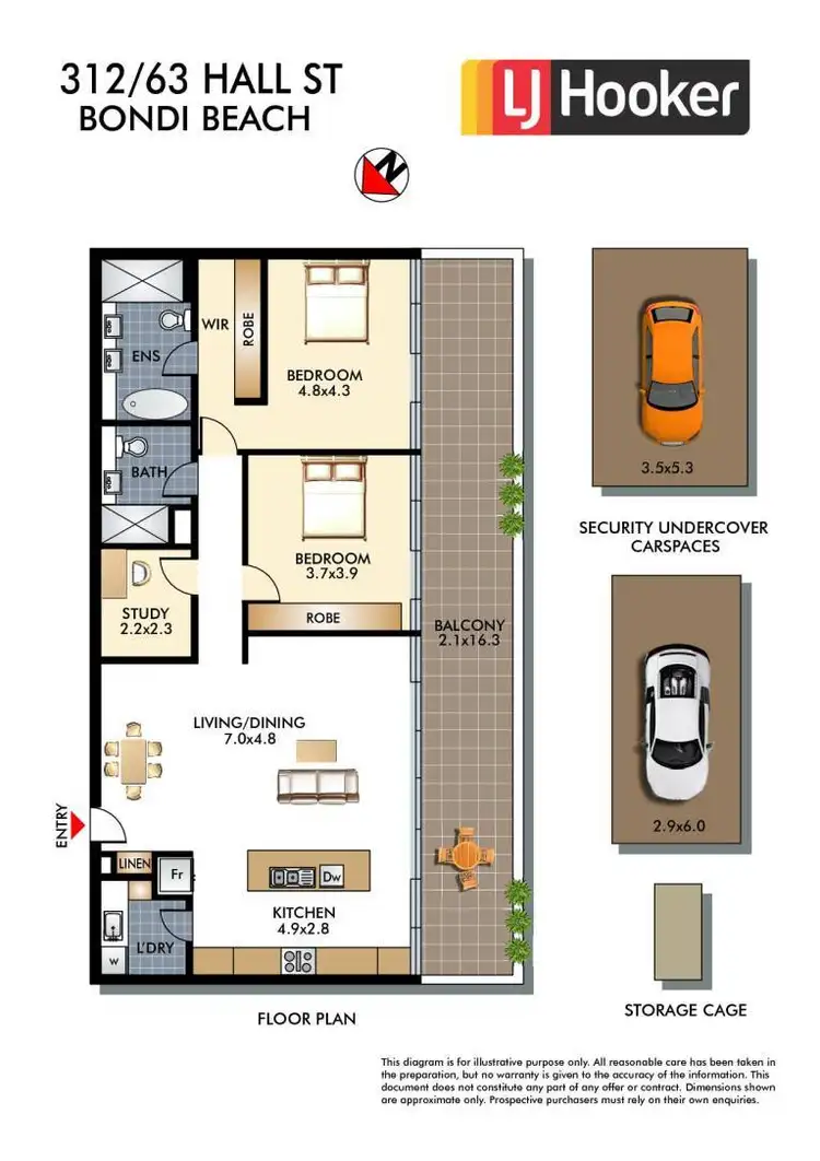 Floorplan of Homely apartment listing, 312/61-67 Hall Street, Bondi Beach NSW 2026
