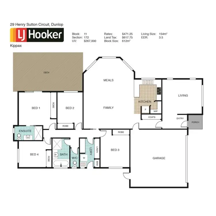 Floorplan of Homely house listing, 29 Henry Sutton Circuit, Dunlop ACT 2615