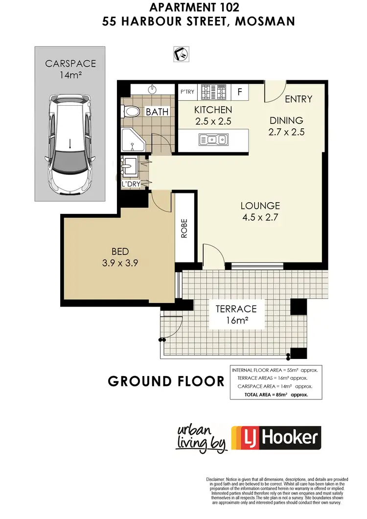 Floorplan of Homely apartment listing, 102/55 Harbour Street, Mosman NSW 2088