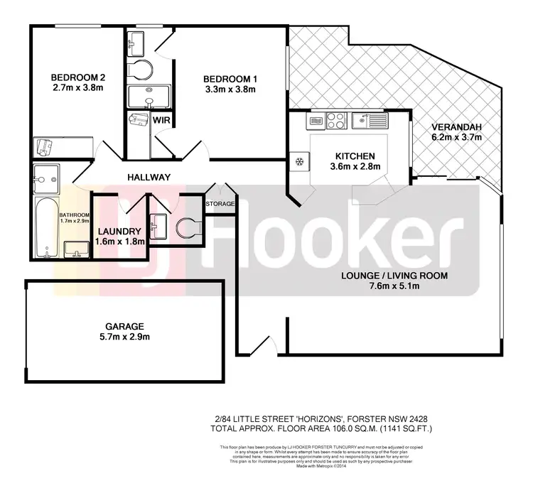 Floorplan of Homely unit listing, 2/84 Little Street 'Horizons', Forster NSW 2428
