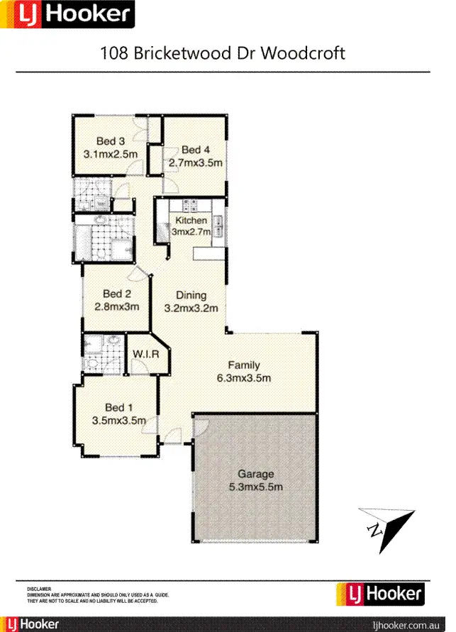 Floorplan of Homely house listing, 108 Bricketwood Drive, Woodcroft NSW 2767
