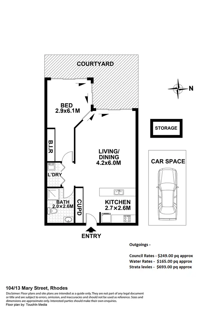 Floorplan of Homely apartment listing, 104/13 Mary Street, Rhodes NSW 2138