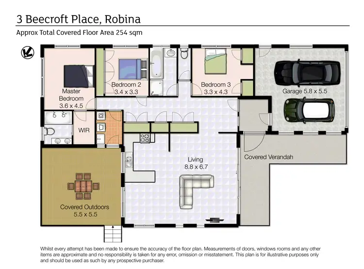 Floorplan of Homely house listing, 3 Beecroft Place, Robina QLD 4226