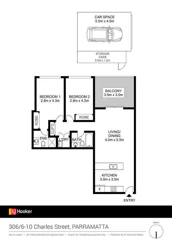 Floorplan of Homely apartment listing, 306/6-10 Charles Street, Parramatta NSW 2150