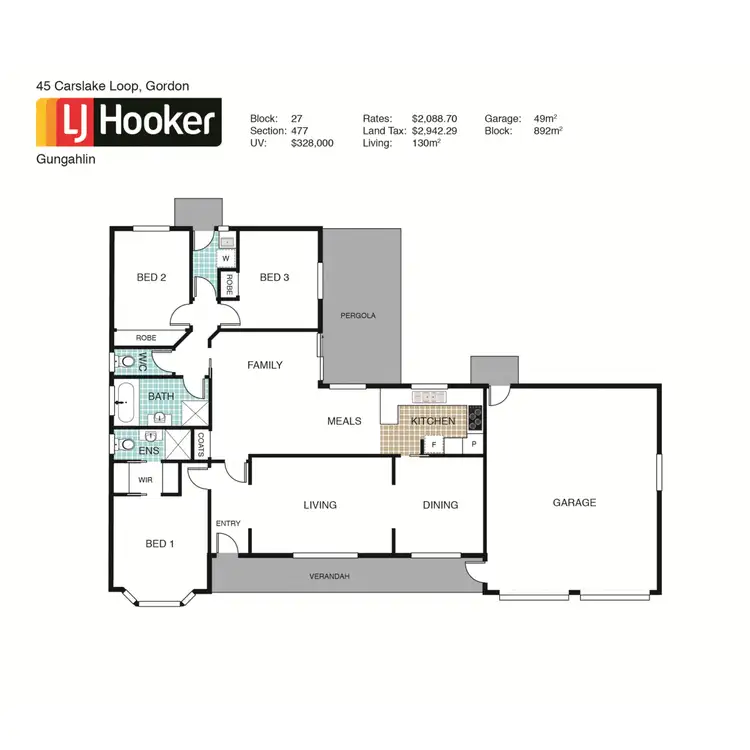 Floorplan of Homely house listing, 45 Carslake Loop, Gordon ACT 2906