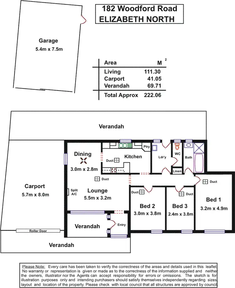 Floorplan of Homely house listing, 182 Woodford Road, Elizabeth North SA 5113