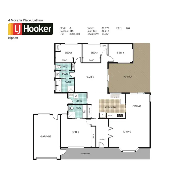 Floorplan of Homely house listing, 4 Mocatta Place, Latham ACT 2615
