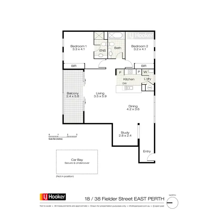 Floorplan of Homely apartment listing, 18/38 Fielder Street, East Perth WA 6004