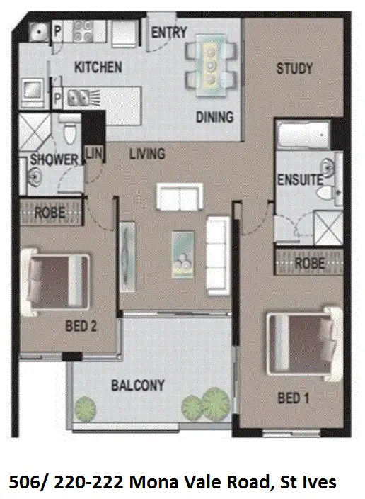 Floorplan of Homely apartment listing, 506/220-222 Mona Vale Road, St Ives NSW 2075