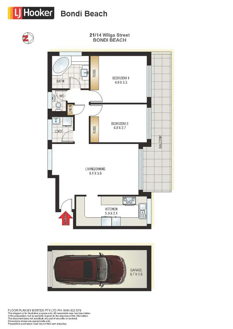 Floorplan of Homely apartment listing, 21/14 Wilga Street, Bondi Beach NSW 2026