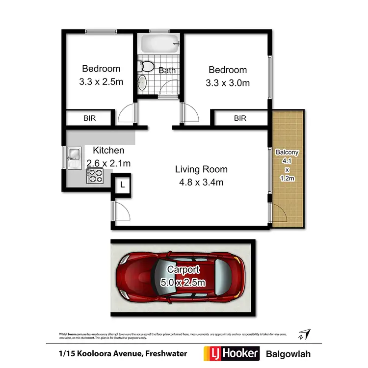 Floorplan of Homely apartment listing, 1/15 Kooloora Avenue, Freshwater NSW 2096