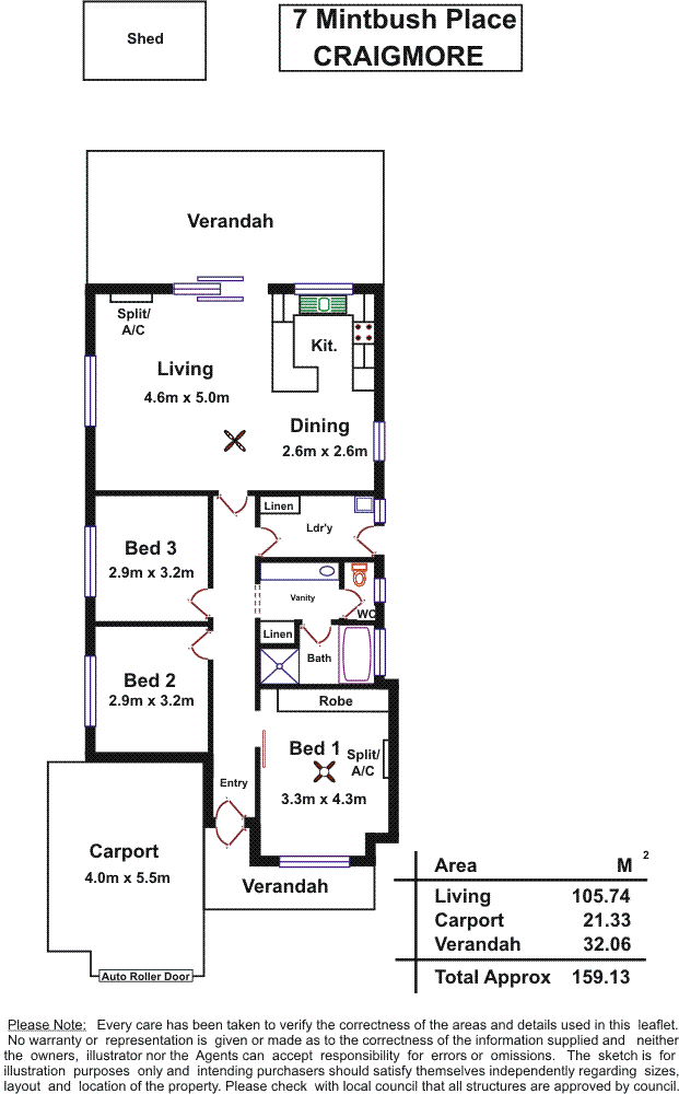 Floorplan of Homely house listing, 7 Mintbush Place, Craigmore SA 5114