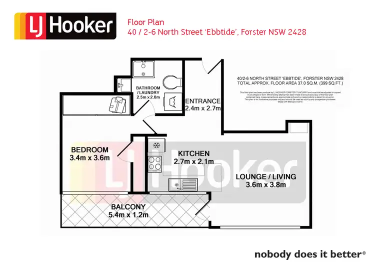 Floorplan of Homely unit listing, 40/2-6 North Street 'Ebbtide', Forster NSW 2428