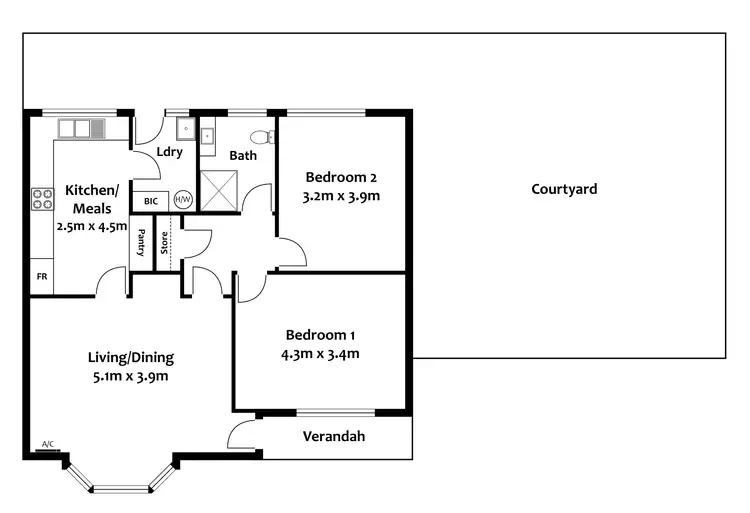 Floorplan of Homely unit listing, 4/71-73 Phillis Street, Maylands SA 5069