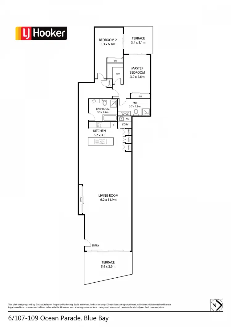 Floorplan of Homely unit listing, 6/107-109 Ocean Parade, Blue Bay NSW 2261