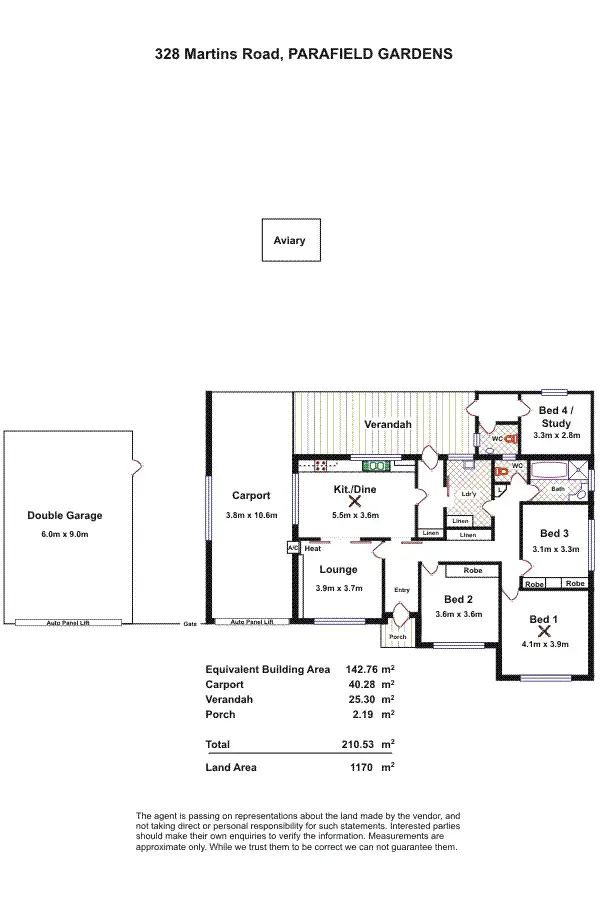 Floorplan of Homely house listing, 328 Martins Road, Parafield Gardens SA 5107