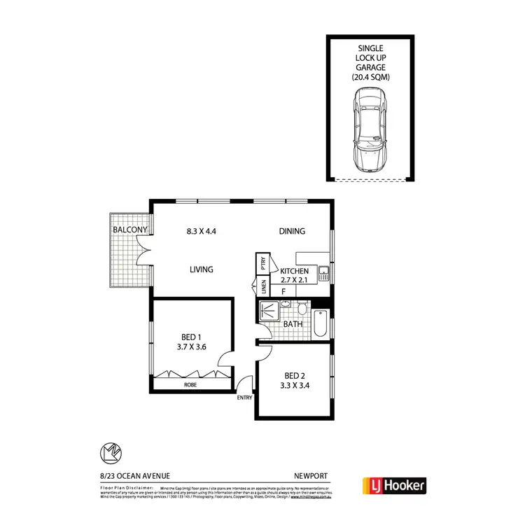 Floorplan of Homely unit listing, 8/23 Ocean Avenue, Newport NSW 2106