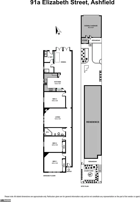 Floorplan of Homely semi-detached listing, 91A Elizabeth Street, Ashfield NSW 2131
