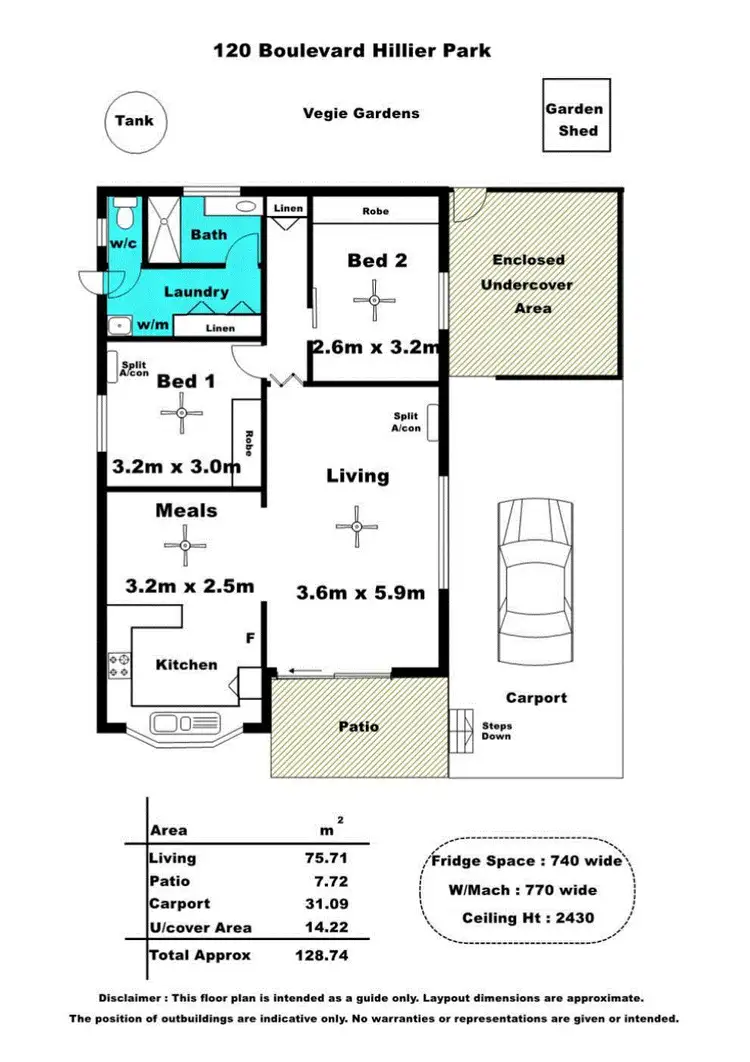 Floorplan of Homely house listing, 120 The Boulevard, Hillier SA 5116