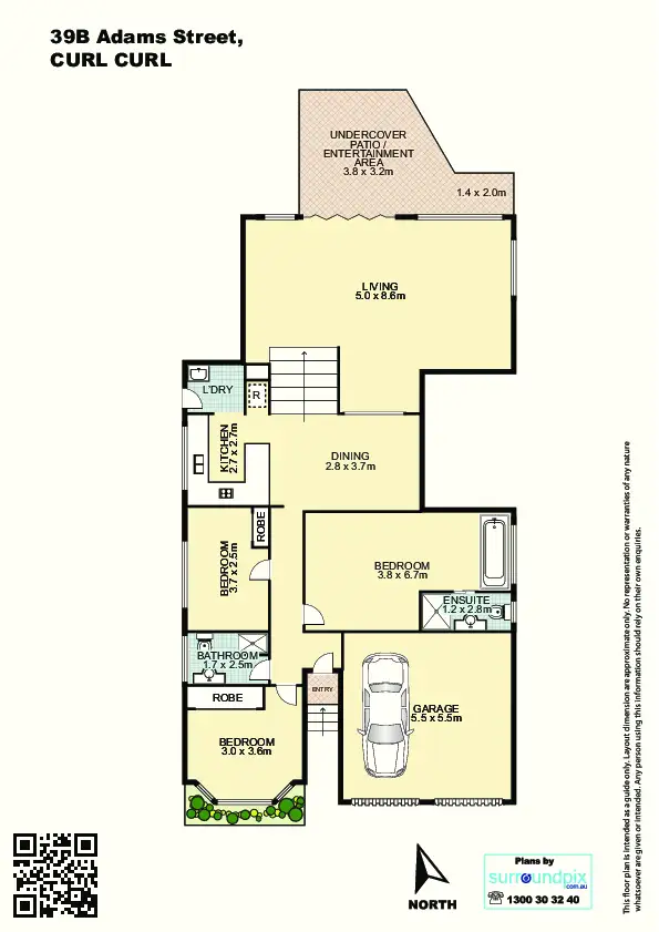 Floorplan of Homely semi-detached listing, 39B Adams Street, Curl Curl NSW 2096