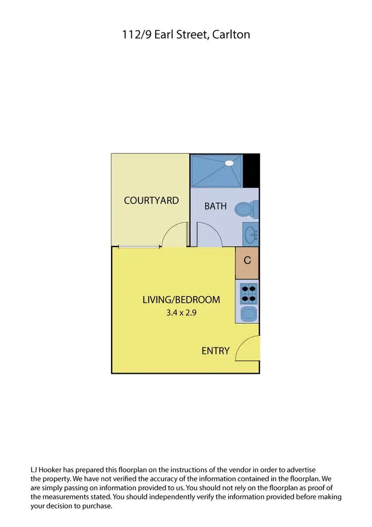 Floorplan of Homely studio listing, 112/9 Earl Street, Carlton VIC 3053