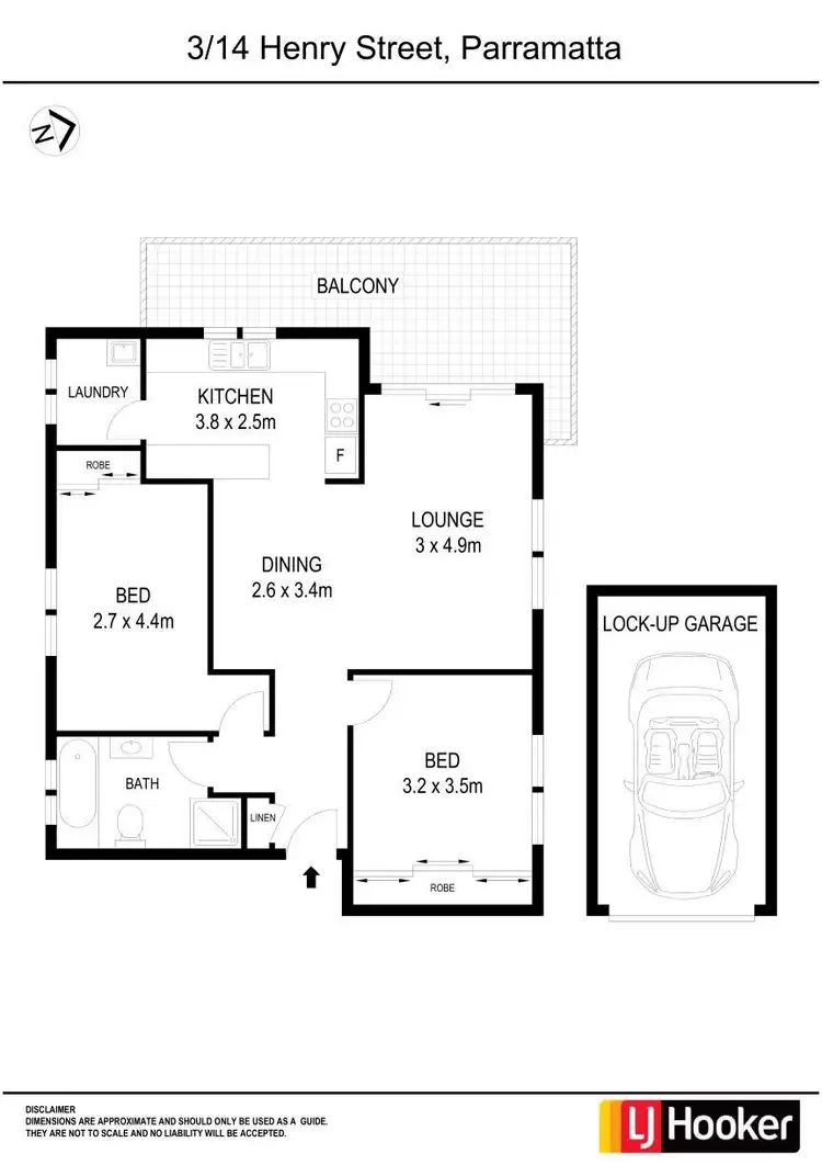 Floorplan of Homely apartment listing, 3/14 Henry Street, Parramatta NSW 2150