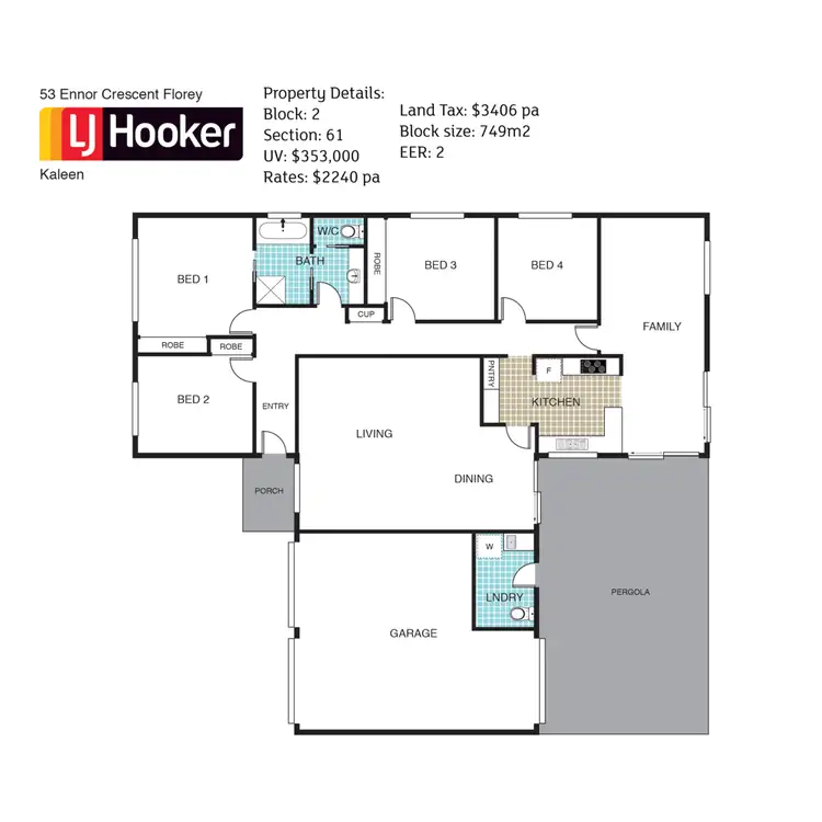 Floorplan of Homely house listing, 53 Ennor Crescent, Florey ACT 2615