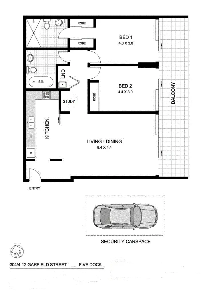 Floorplan of Homely apartment listing, 304/4-12 Garfield Street, Five Dock NSW 2046