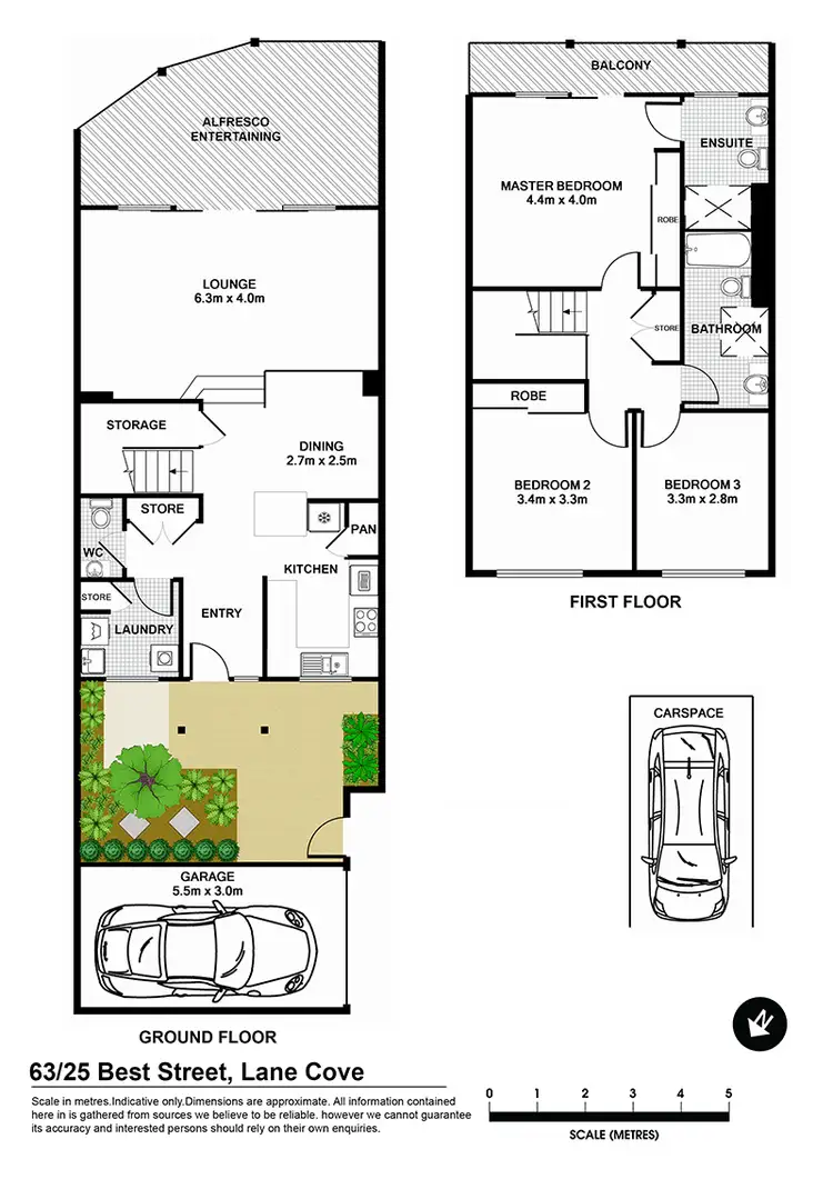 Floorplan of Homely townhouse listing, 63/25 Best Street, Lane Cove NSW 2066