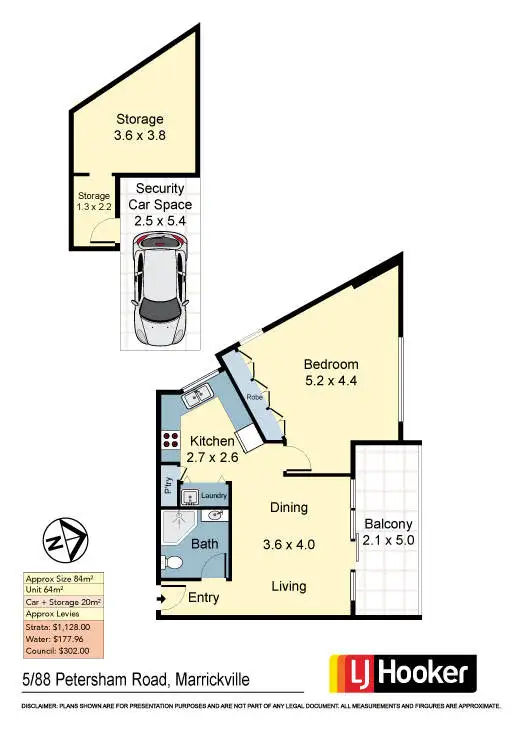 Floorplan of Homely apartment listing, 5/88 Petersham Road, Marrickville NSW 2204